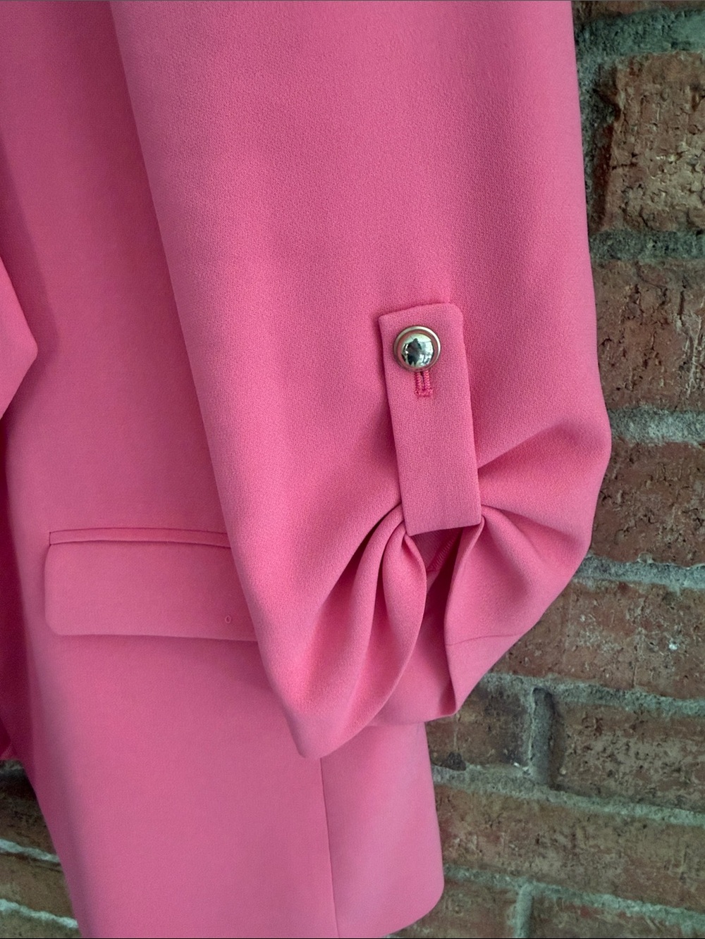 Zara Hot Pink Draped Open-Front Blazer - Picture 4 of 6